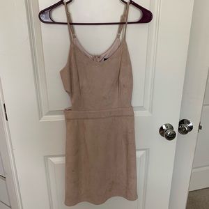 Suede nude dress